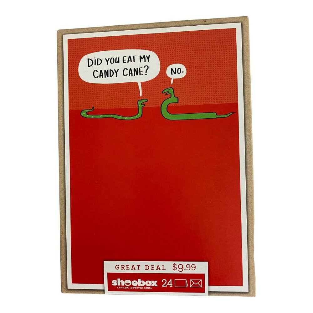 Shoebox Did you eat my candy cane Assortment Christmas Cards 24 Cards 4 Designs